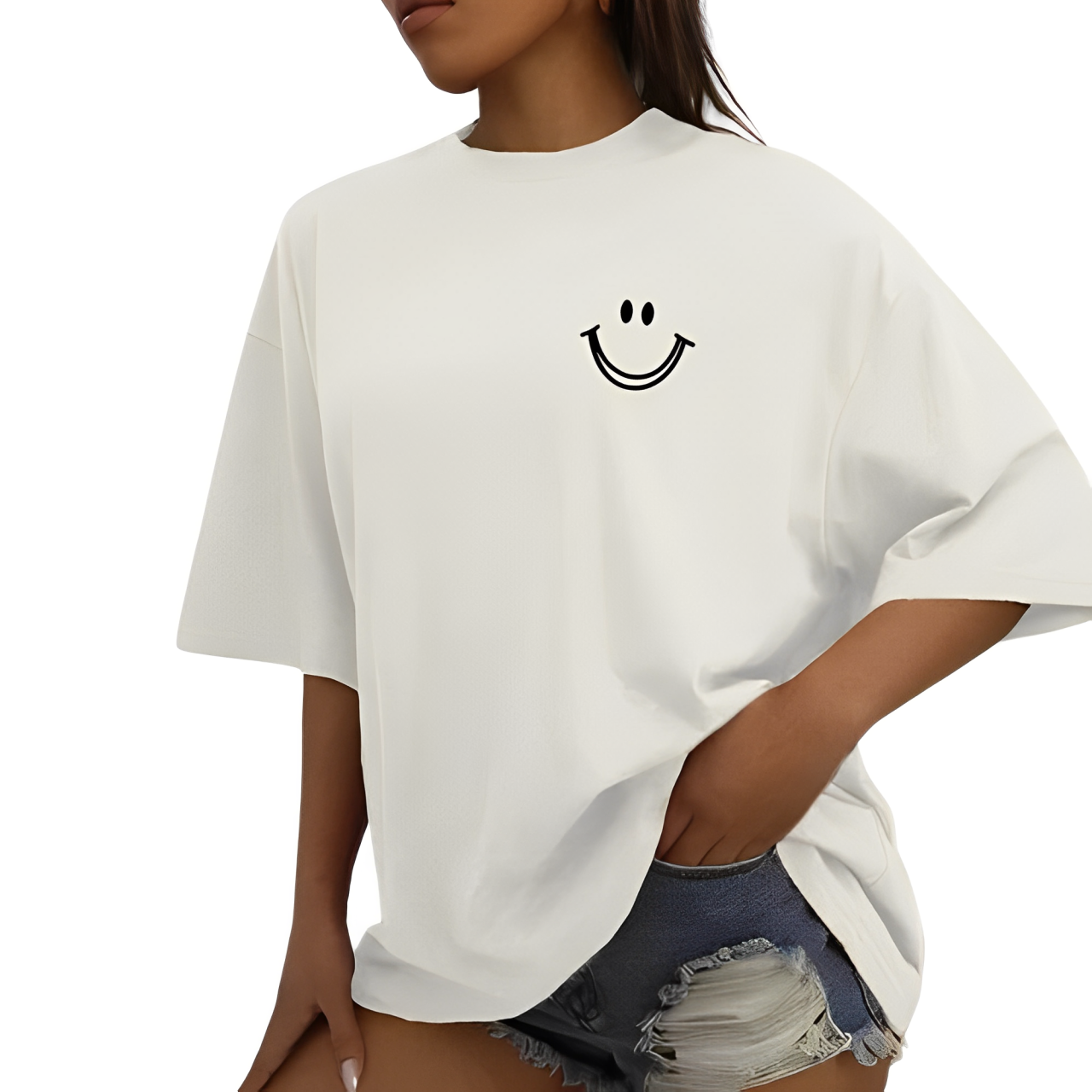 Smellina | Baumwoll-T-Shirt mit Emoji-Druck