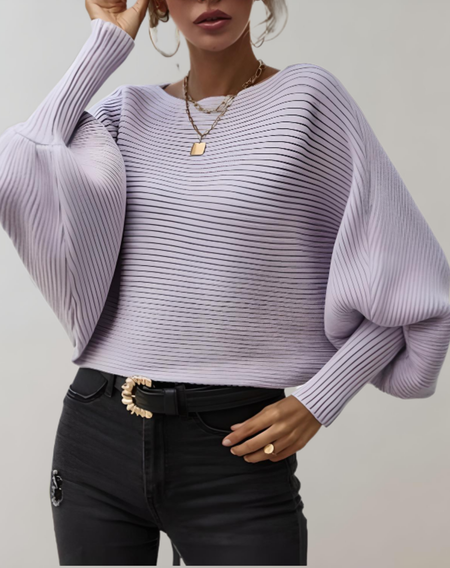 Nisela | Batwing-Ärmel Damen Strickpullover