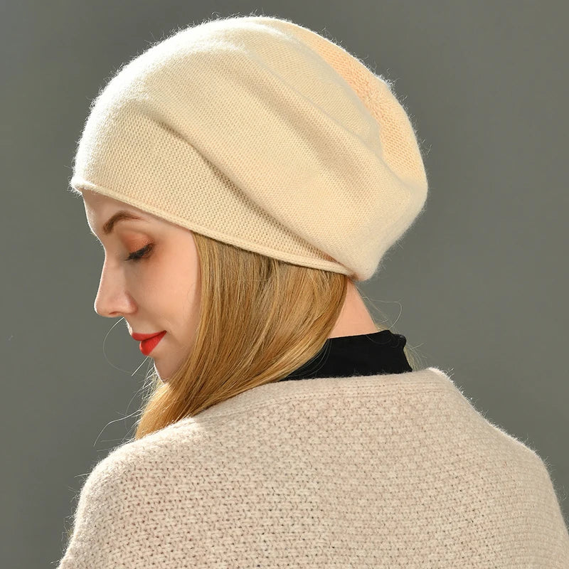 Viviene | Damen Beanie Mütze aus Kaschmir – Warm und Weich