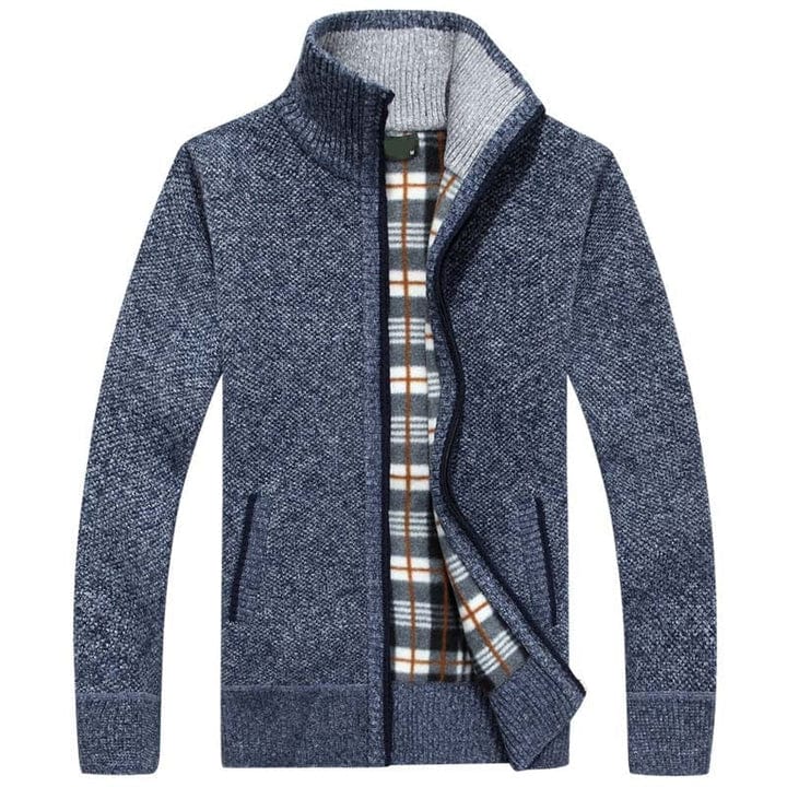 Gavrino | Herren Winter Strickjacke mit Reißverschluss und Zopfmuster