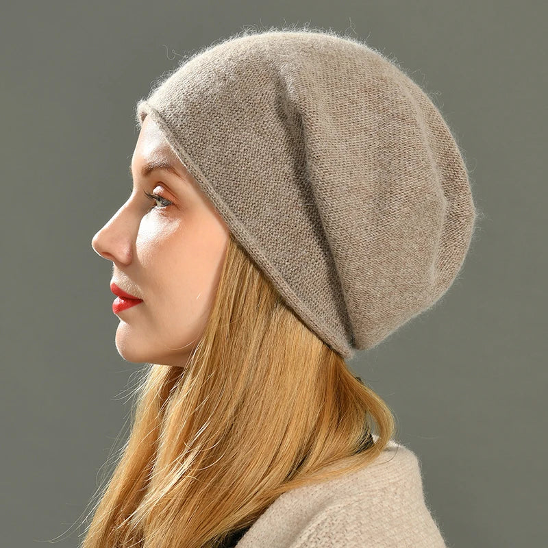 Viviene | Damen Beanie Mütze aus Kaschmir – Warm und Weich