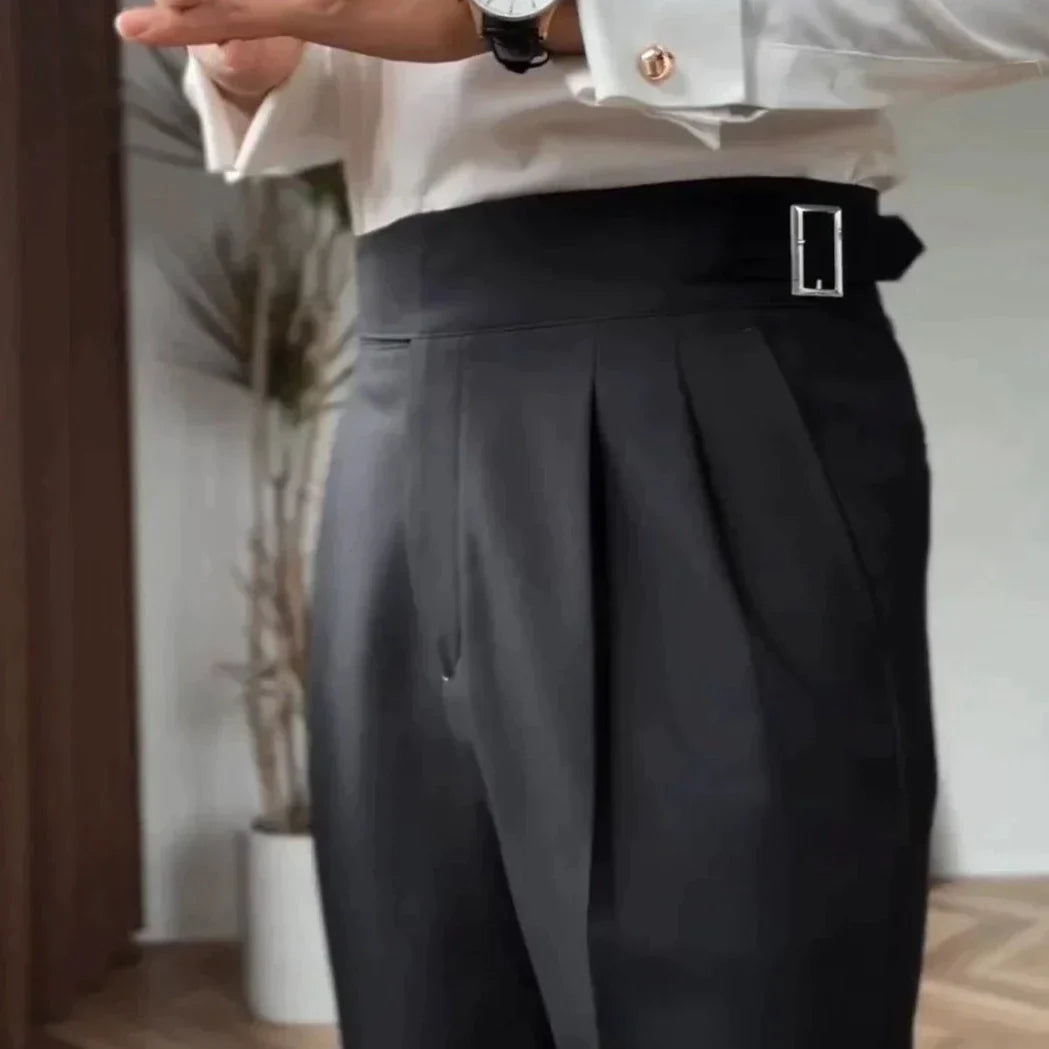 Idris | Herren Gurkha-Hose – Hochbund, Retro-Design, Business-Eleganz