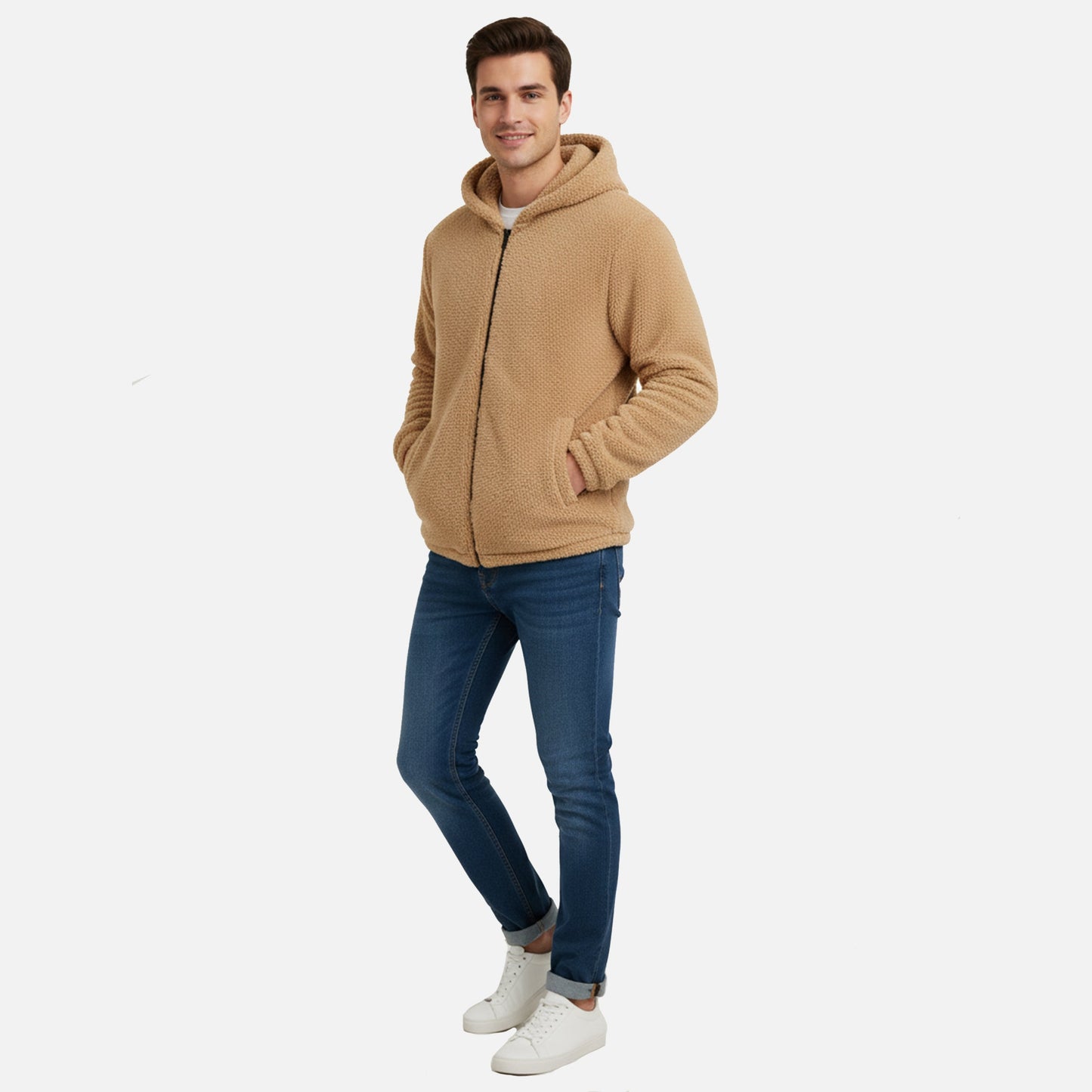 Cozy Hoody | Herren Fleece Hoodie mit Reißverschluss für Winter & Alltag