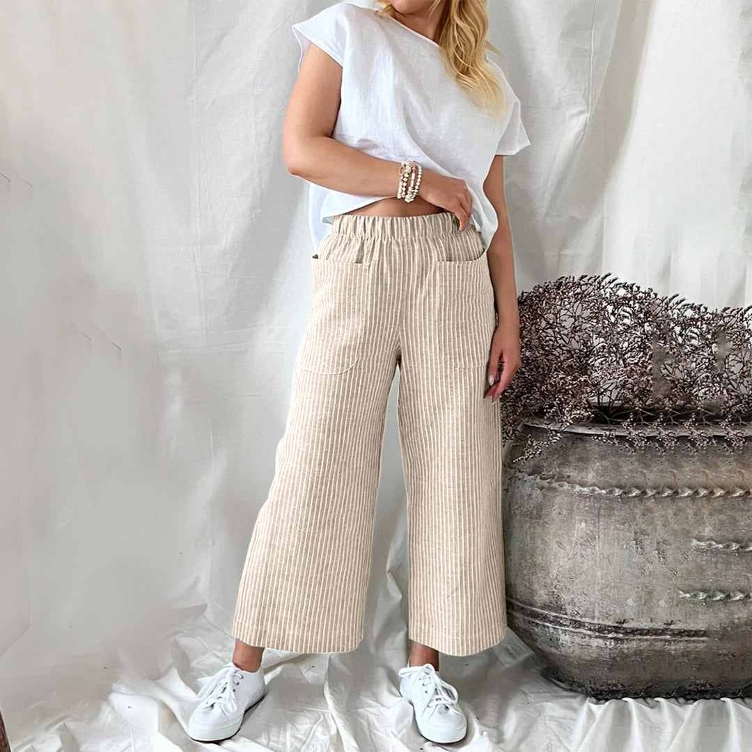 Eliza | Casual Cropped Hose mit Nadelstreifenmuster