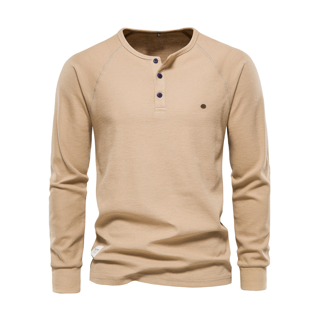 Anatole | Herren Sweatshirt mit Rundhalsausschnitt – Klassischer Look mit Teilknopfleiste