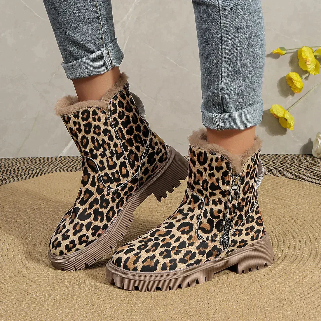 Rizka | Stylische Leopardenprint Stiefel