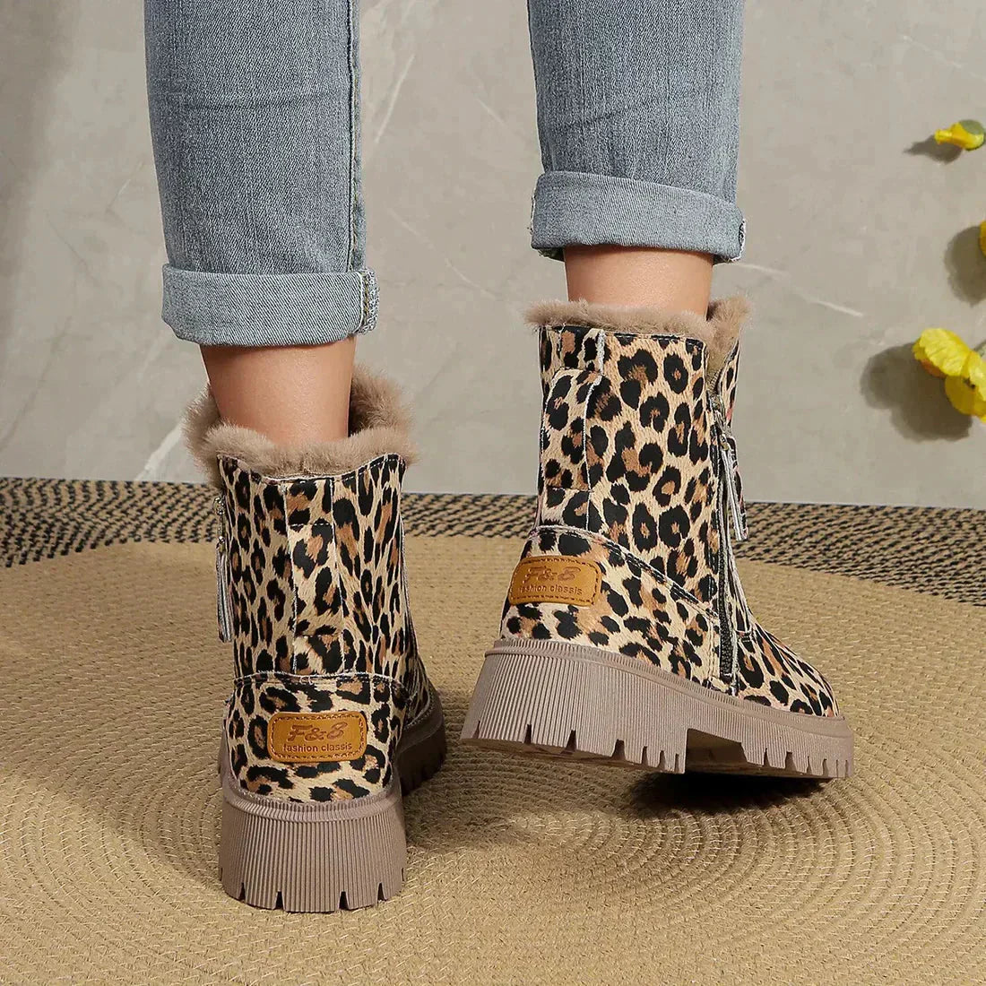 Rizka | Stylische Leopardenprint Stiefel