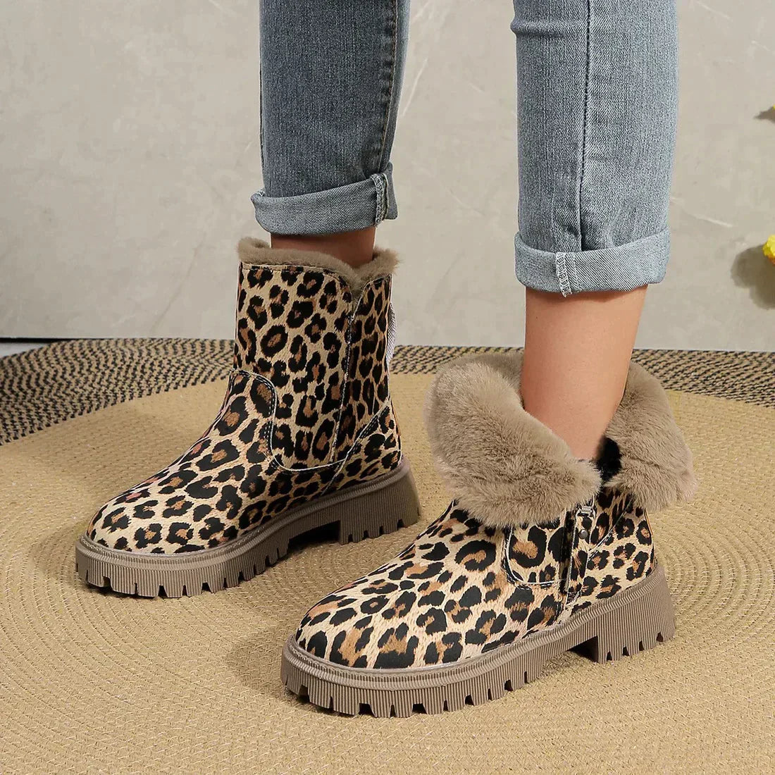 Rizka | Stylische Leopardenprint Stiefel