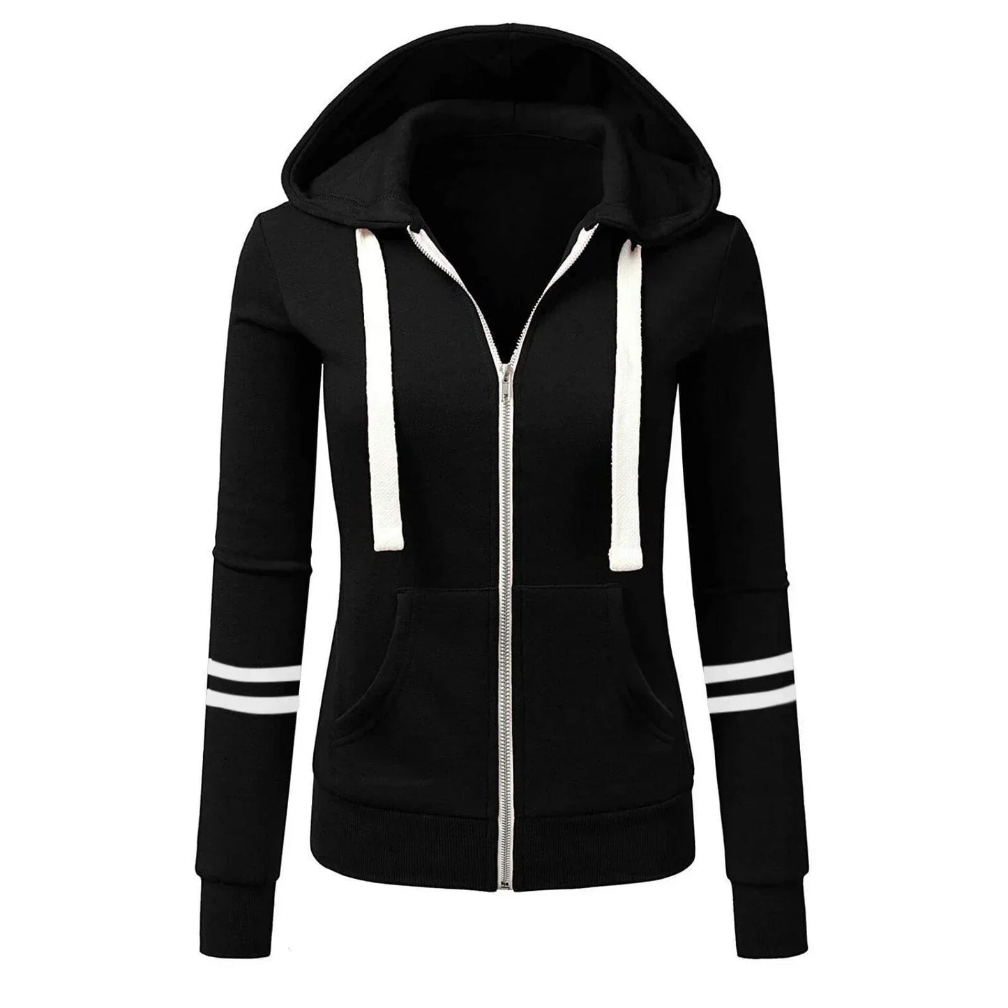 Velira | Damen Hoodie Jacke mit Kordelzug und Seitentaschen