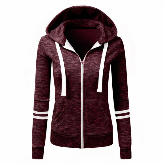 Velira | Damen Hoodie Jacke mit Kordelzug und Seitentaschen