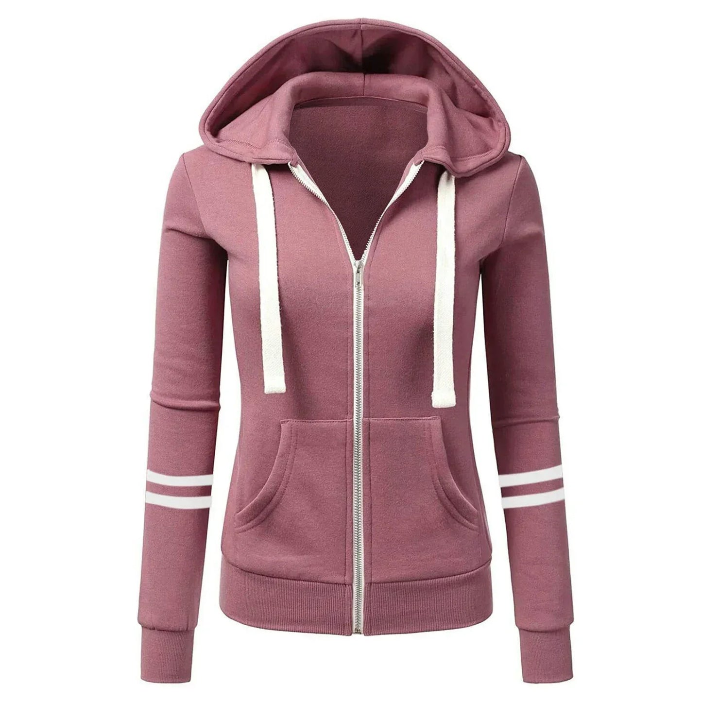 Velira | Damen Hoodie Jacke mit Kordelzug und Seitentaschen