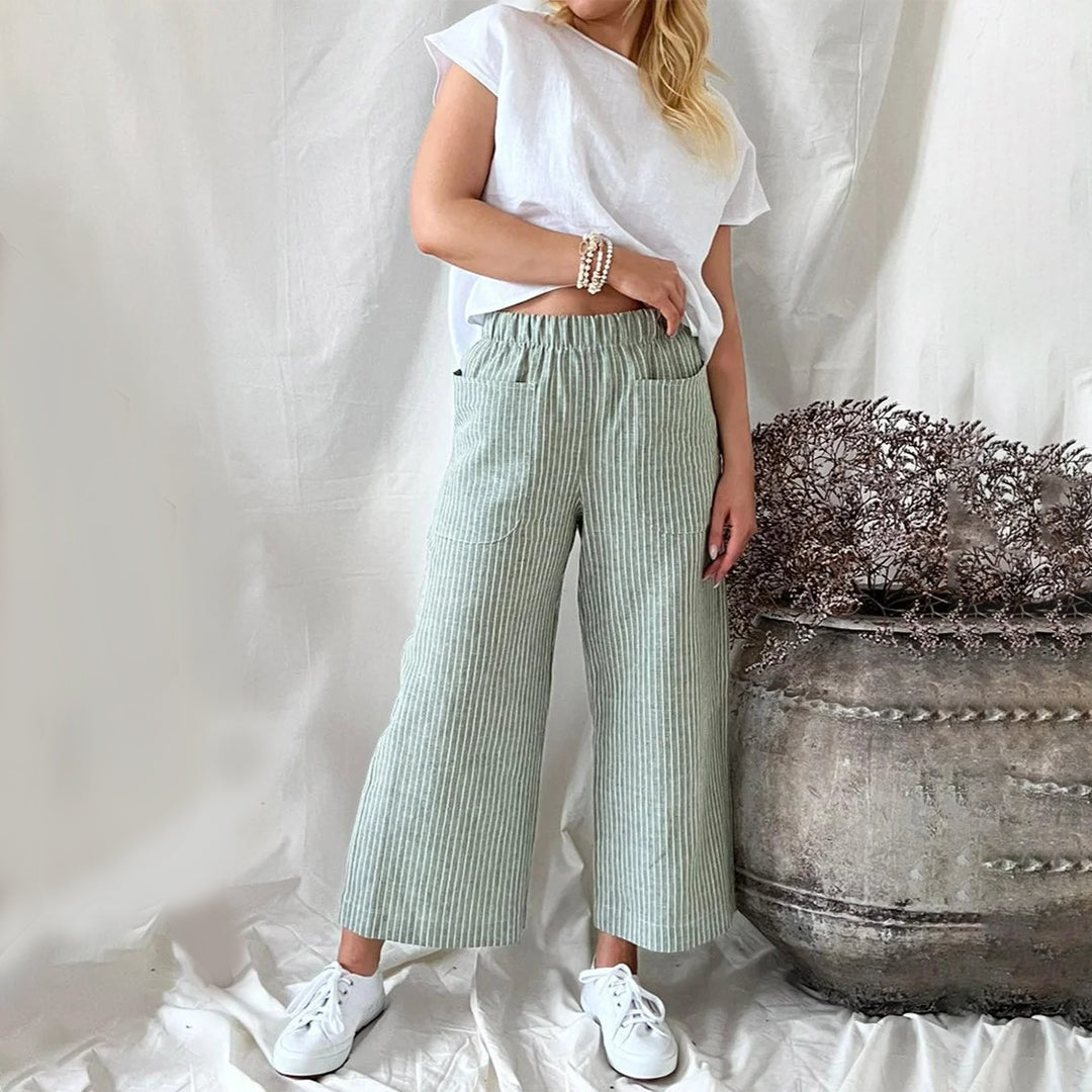 Eliza | Casual Cropped Hose mit Nadelstreifenmuster