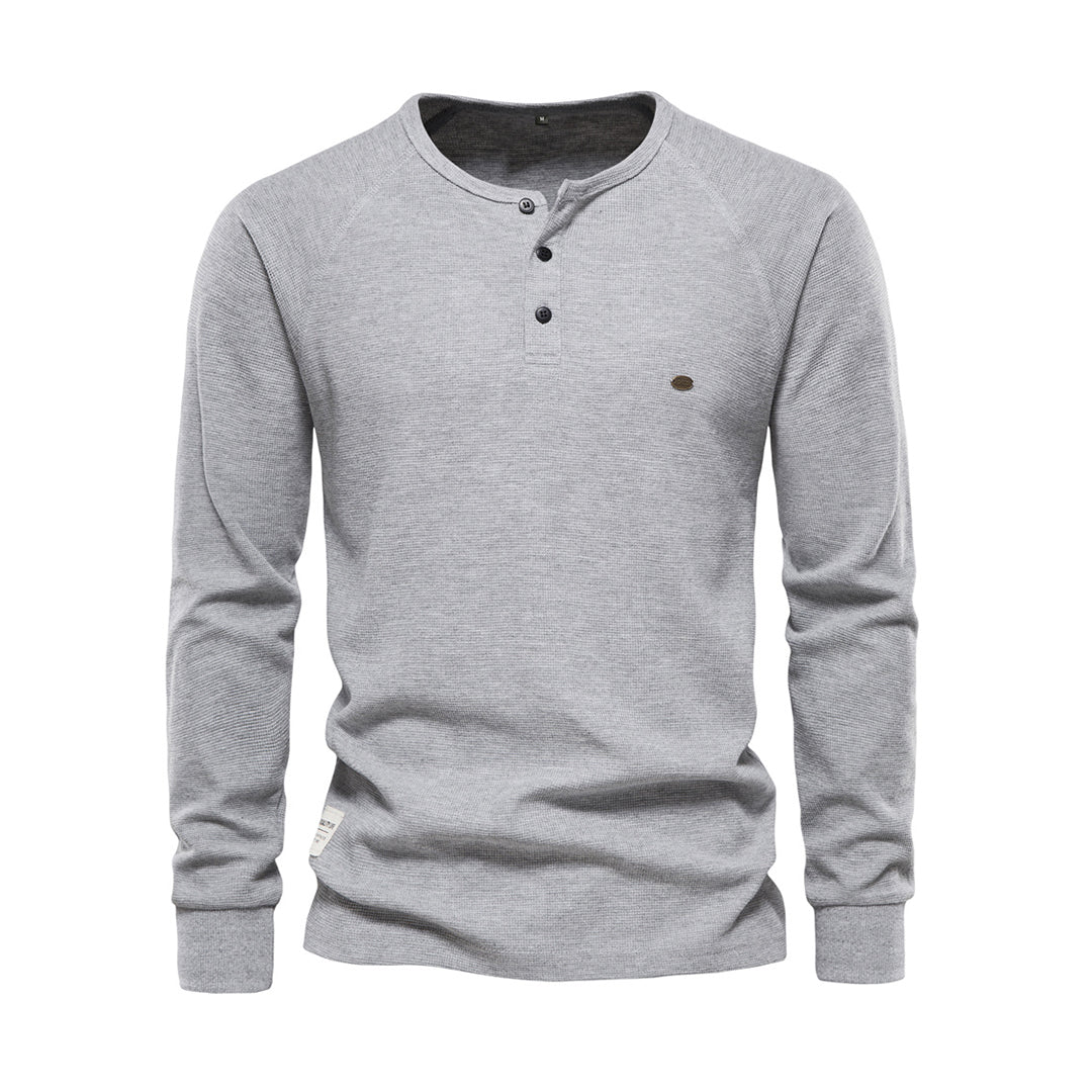 Anatole | Herren Sweatshirt mit Rundhalsausschnitt – Klassischer Look mit Teilknopfleiste