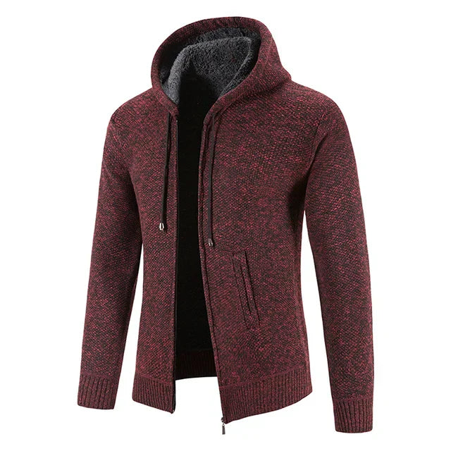 Richard | Herren Strickjacke mit Kapuze und Reißverschluss