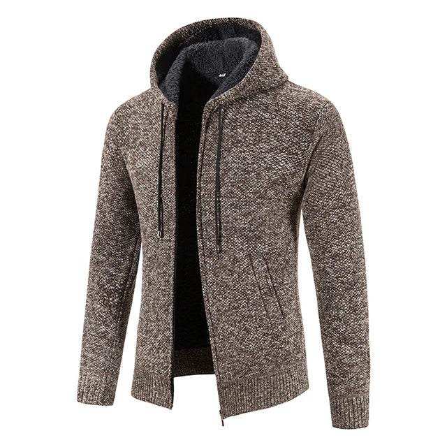 Richard | Herren Strickjacke mit Kapuze und Reißverschluss