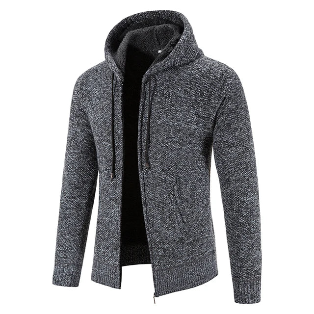 Richard | Herren Strickjacke mit Kapuze und Reißverschluss