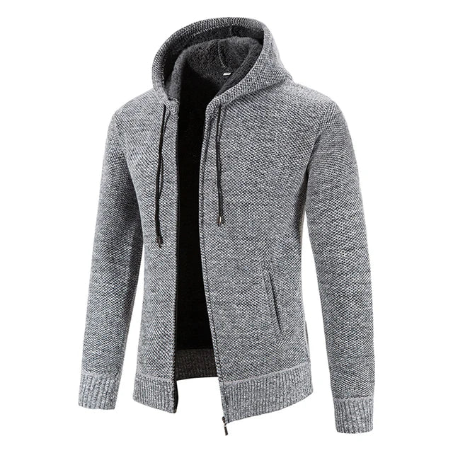 Richard | Herren Strickjacke mit Kapuze und Reißverschluss