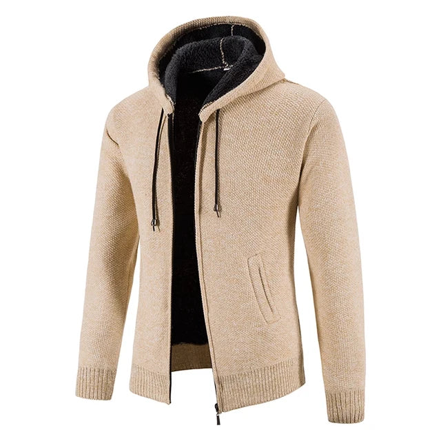 Richard | Herren Strickjacke mit Kapuze und Reißverschluss