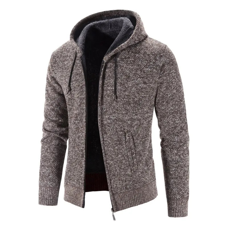 Richard | Herren Strickjacke mit Kapuze und Reißverschluss