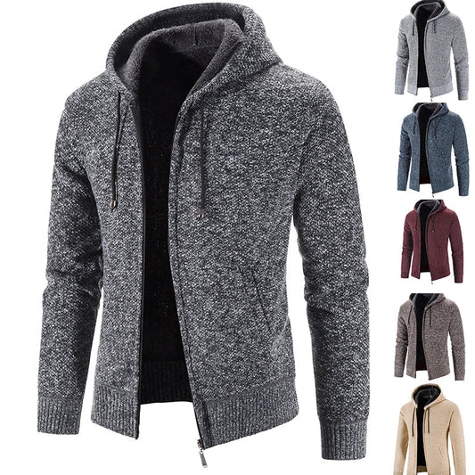 Richard | Herren Strickjacke mit Kapuze und Reißverschluss