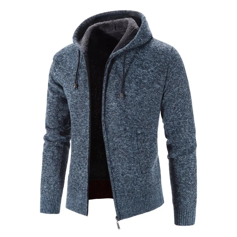 Richard | Herren Strickjacke mit Kapuze und Reißverschluss