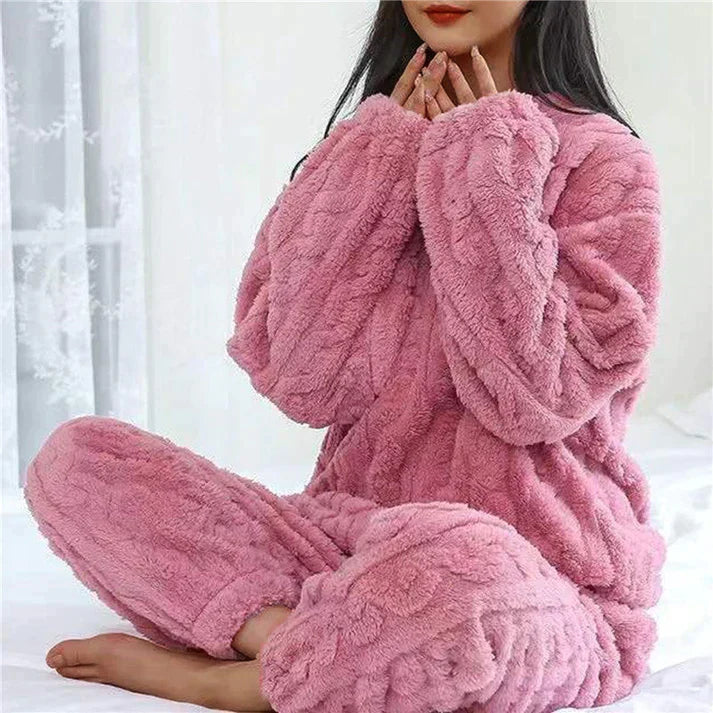 Lyera | Damen Fleece-Pyjama-Set – Weich, warm und kuschelig für kalte Nächte