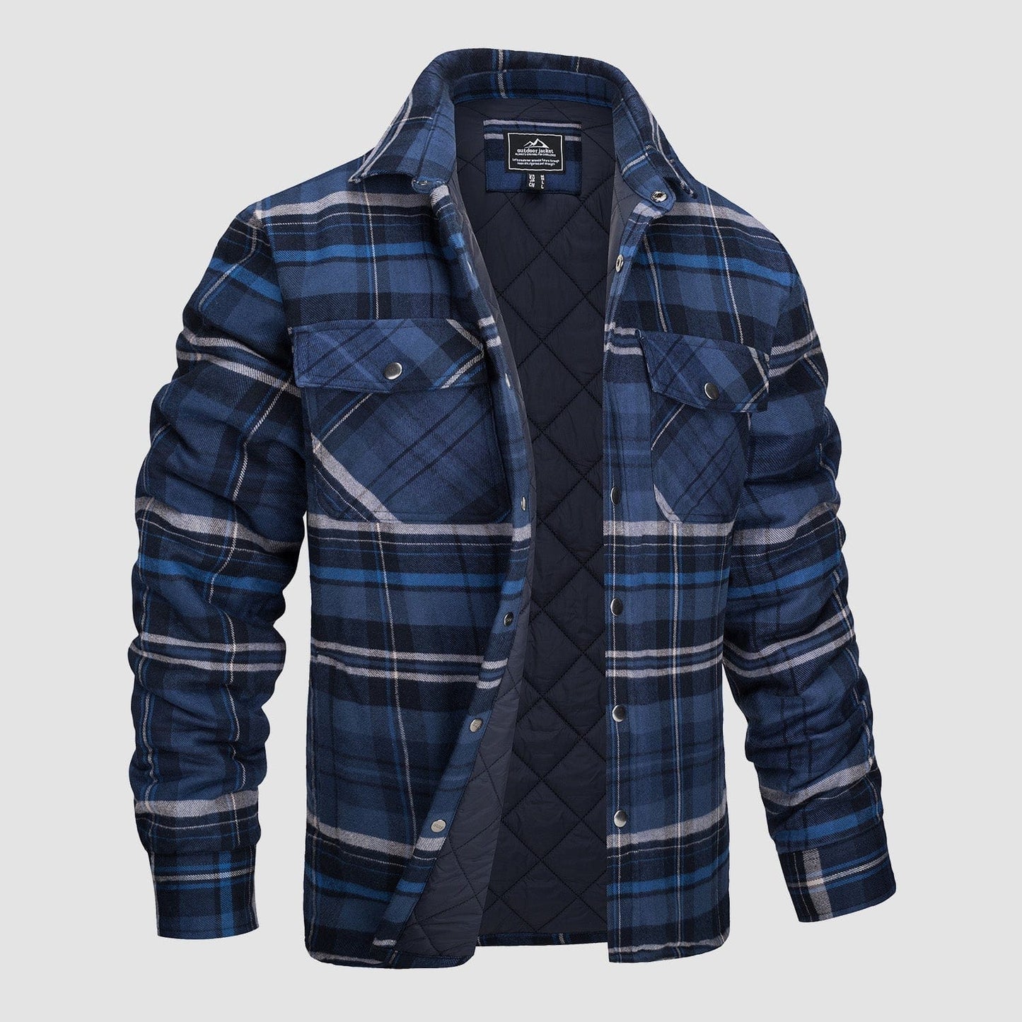 Talino | Herren Shacket Flanellhemdjacke mit Knöpfen und Winterpolsterung