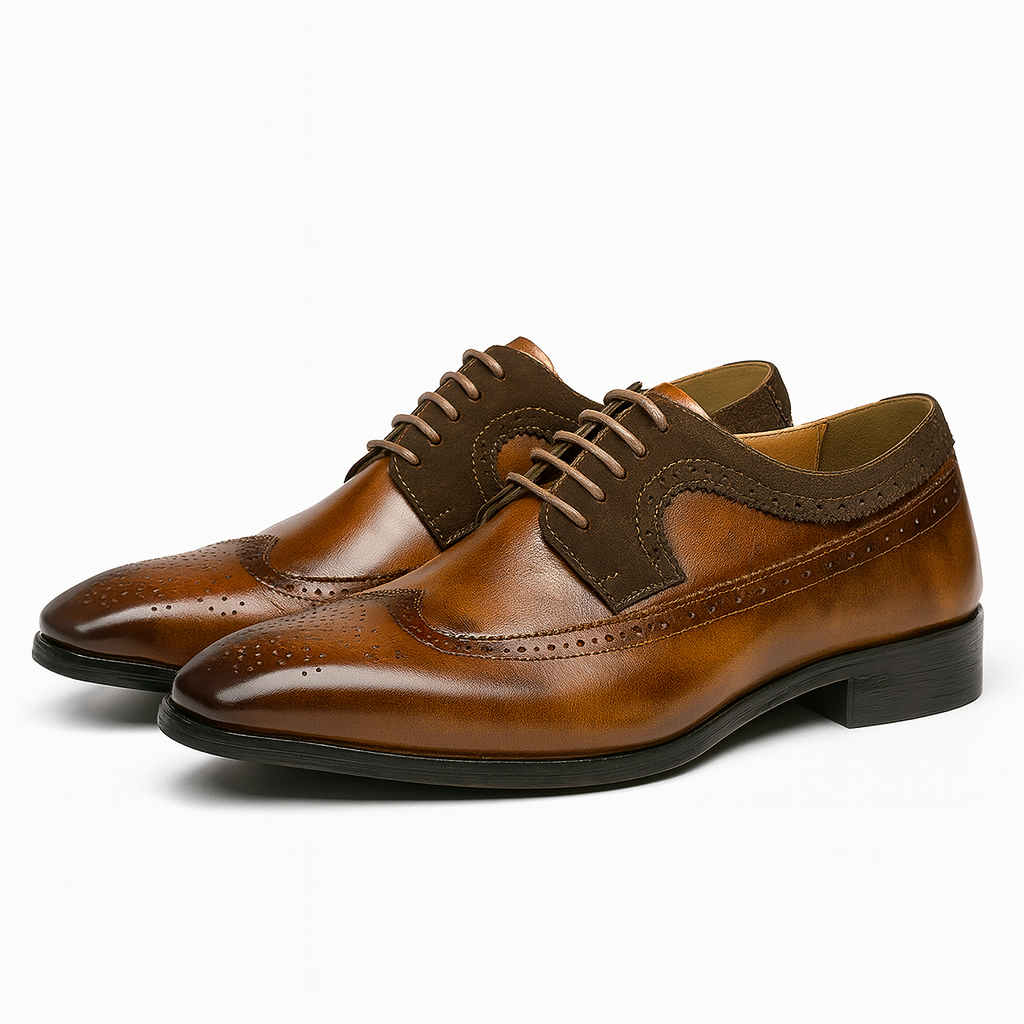 Toby | Herren Oxford Brogue Schnürschuhe aus Glattleder | Klassischer Business & Formal Look