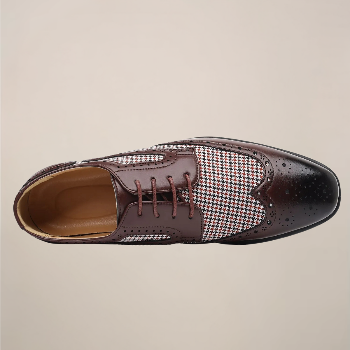 Scott – Herren Oxford Schnürschuhe mit Hahnentrittmuster | Klassische Brogues im eleganten Design