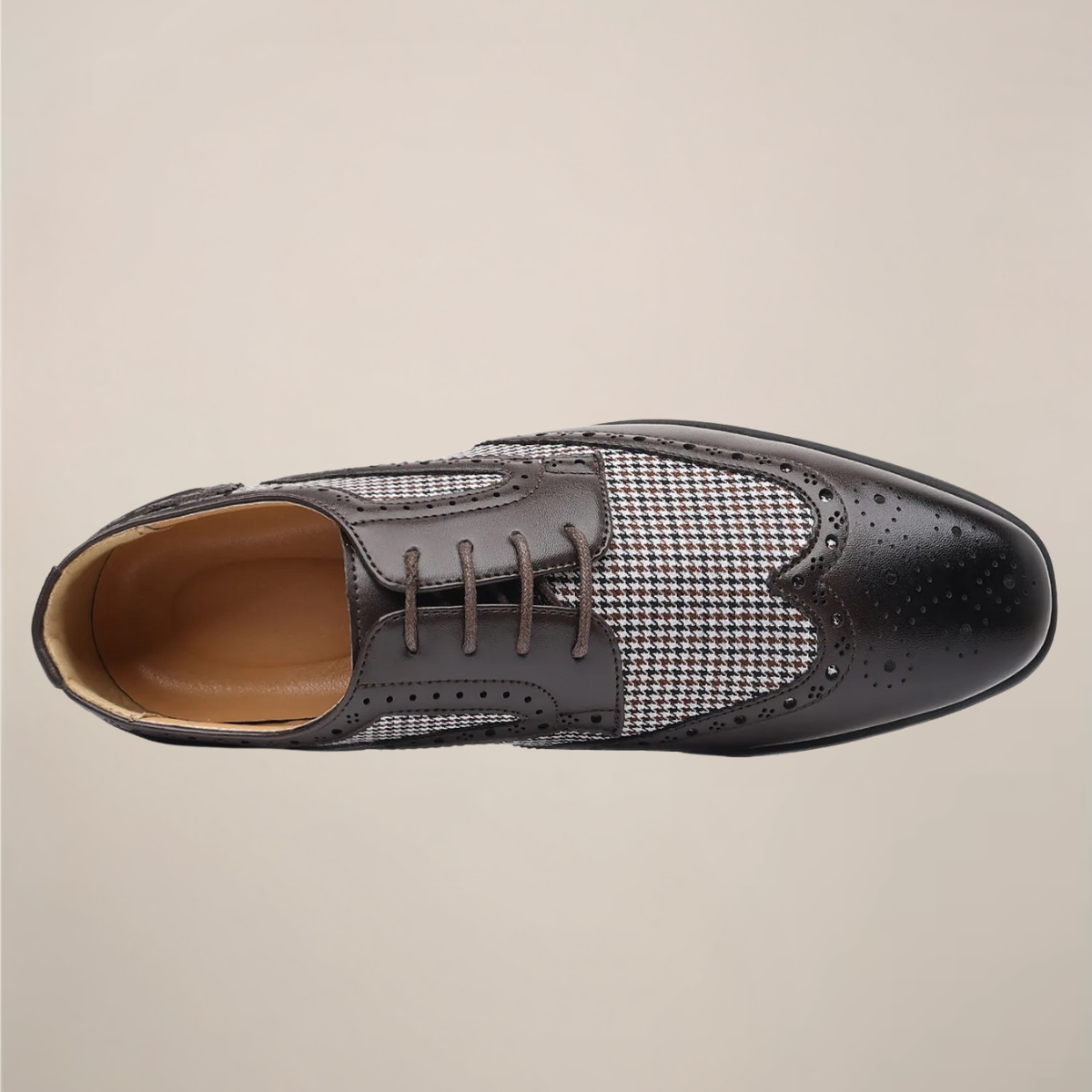 Scott – Herren Oxford Schnürschuhe mit Hahnentrittmuster | Klassische Brogues im eleganten Design