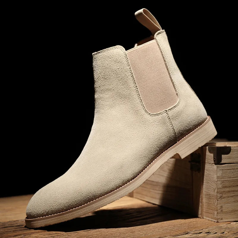 Seth | Herren Retro Chelsea Boots mit Elastikeinsatz | Mittelhoher Knöchel-Design Stiefel für stilvolle Outfits