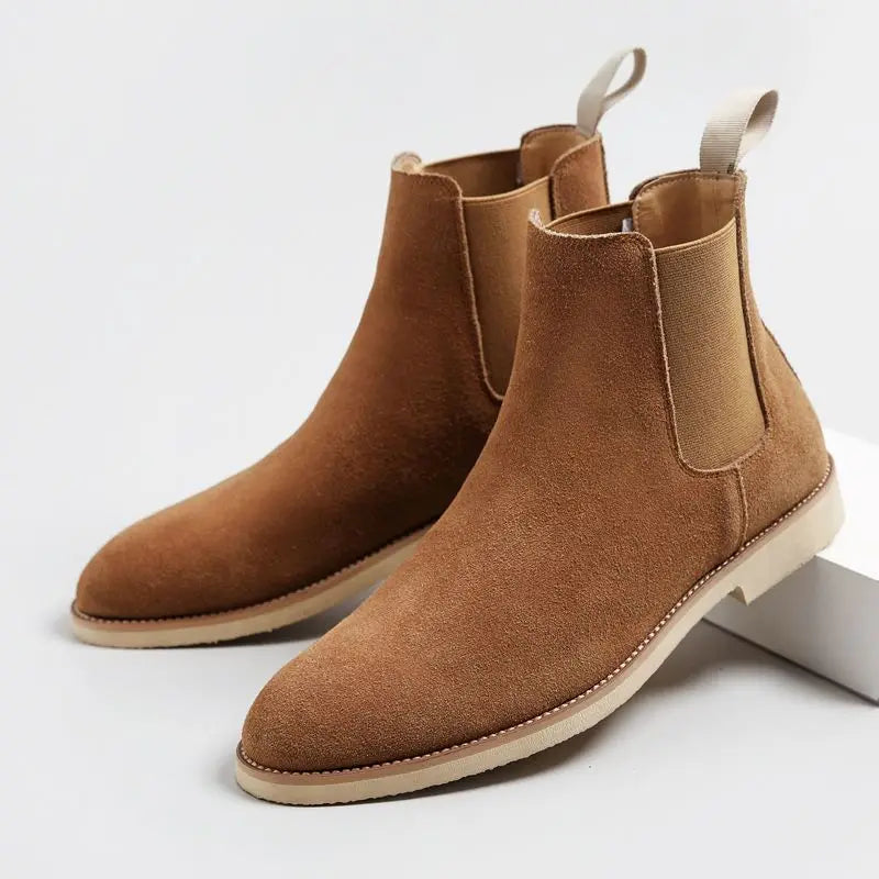 Seth | Herren Retro Chelsea Boots mit Elastikeinsatz | Mittelhoher Knöchel-Design Stiefel für stilvolle Outfits