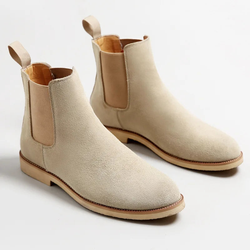 Seth | Herren Retro Chelsea Boots mit Elastikeinsatz | Mittelhoher Knöchel-Design Stiefel für stilvolle Outfits