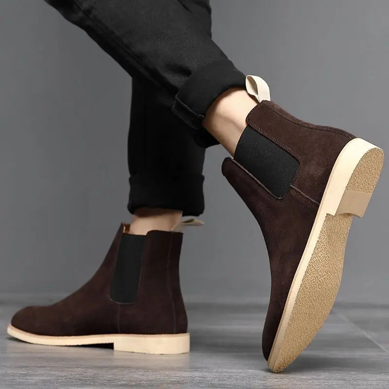 Seth | Herren Retro Chelsea Boots mit Elastikeinsatz | Mittelhoher Knöchel-Design Stiefel für stilvolle Outfits