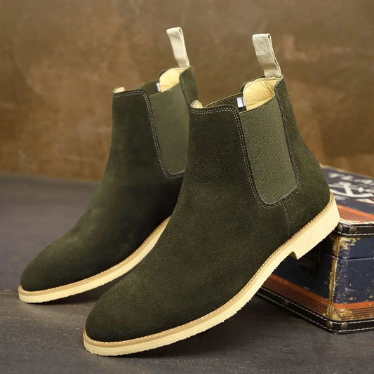 Seth | Herren Retro Chelsea Boots mit Elastikeinsatz | Mittelhoher Knöchel-Design Stiefel für stilvolle Outfits