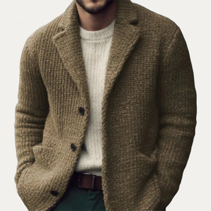 Sean | Herren Strickblazer mit Struktur | Klassischer Cardigan mit Knopfleiste für Smart Casual Looks