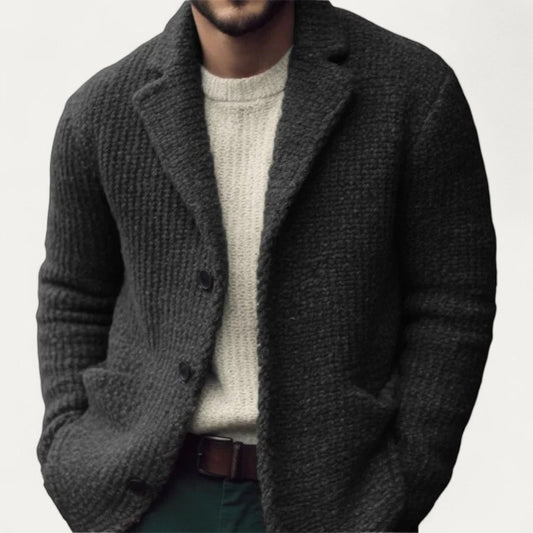 Sean | Herren Strickblazer mit Struktur | Klassischer Cardigan mit Knopfleiste für Smart Casual Looks