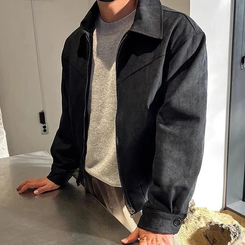 Victor | Herren Vintage Jacke mit Reißverschluss und Kragen | Klassische Übergangsjacke im Retro-Stil
