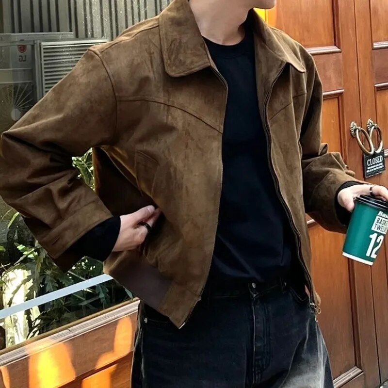 Victor | Herren Vintage Jacke mit Reißverschluss und Kragen | Klassische Übergangsjacke im Retro-Stil