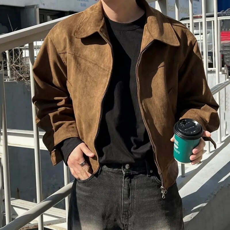 Victor | Herren Vintage Jacke mit Reißverschluss und Kragen | Klassische Übergangsjacke im Retro-Stil