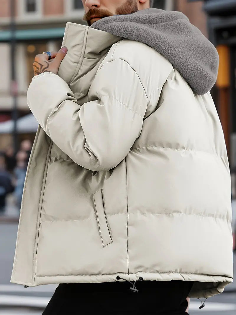 Leonhardt | Herren Fleecegefütterte Winterjacke mit Kapuze und Reißverschluss – Warm, Bequem und Stylisch