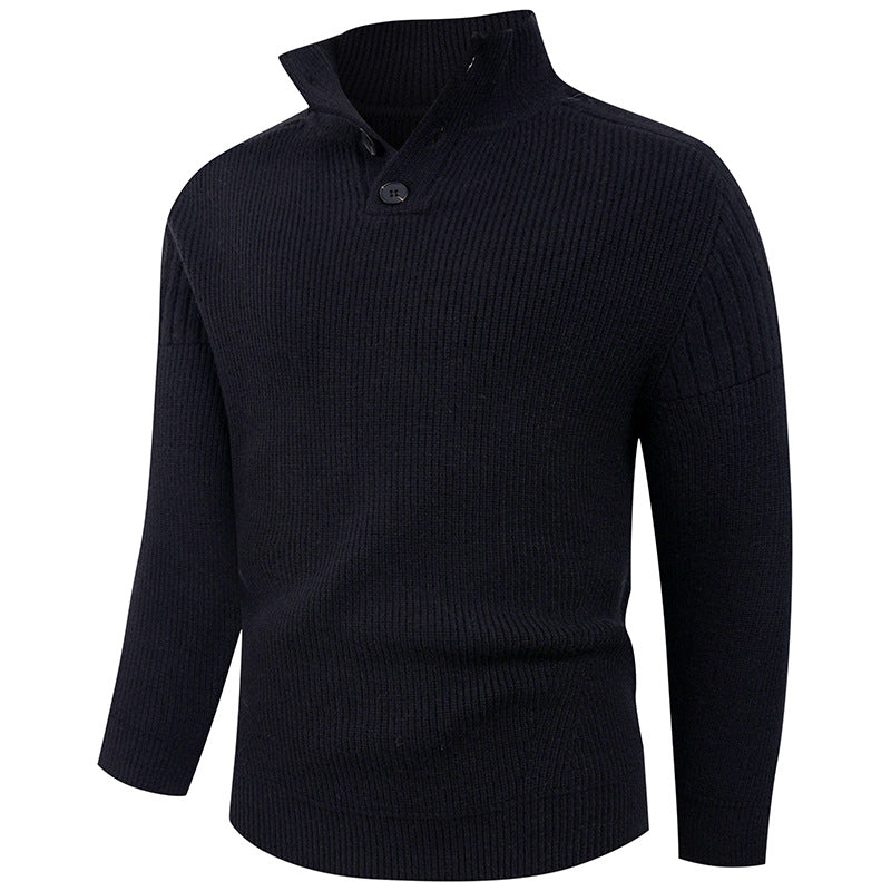 Herren Strickpullover mit Hochkragen & Knopfdetails | Modern & Stilvoll