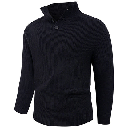 Herren Strickpullover mit Hochkragen & Knopfdetails | Modern & Stilvoll