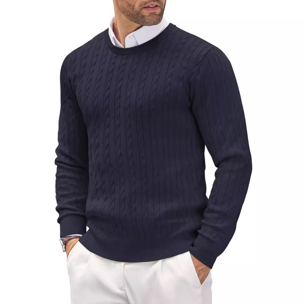 Men’s Cable Knit Pullover | Strukturiertes Zopfmuster & Slim Fit