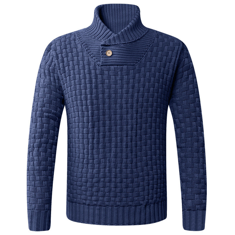 Herren Strickpullover mit Schalkragen & Knopfdetails | Modern & Elegant