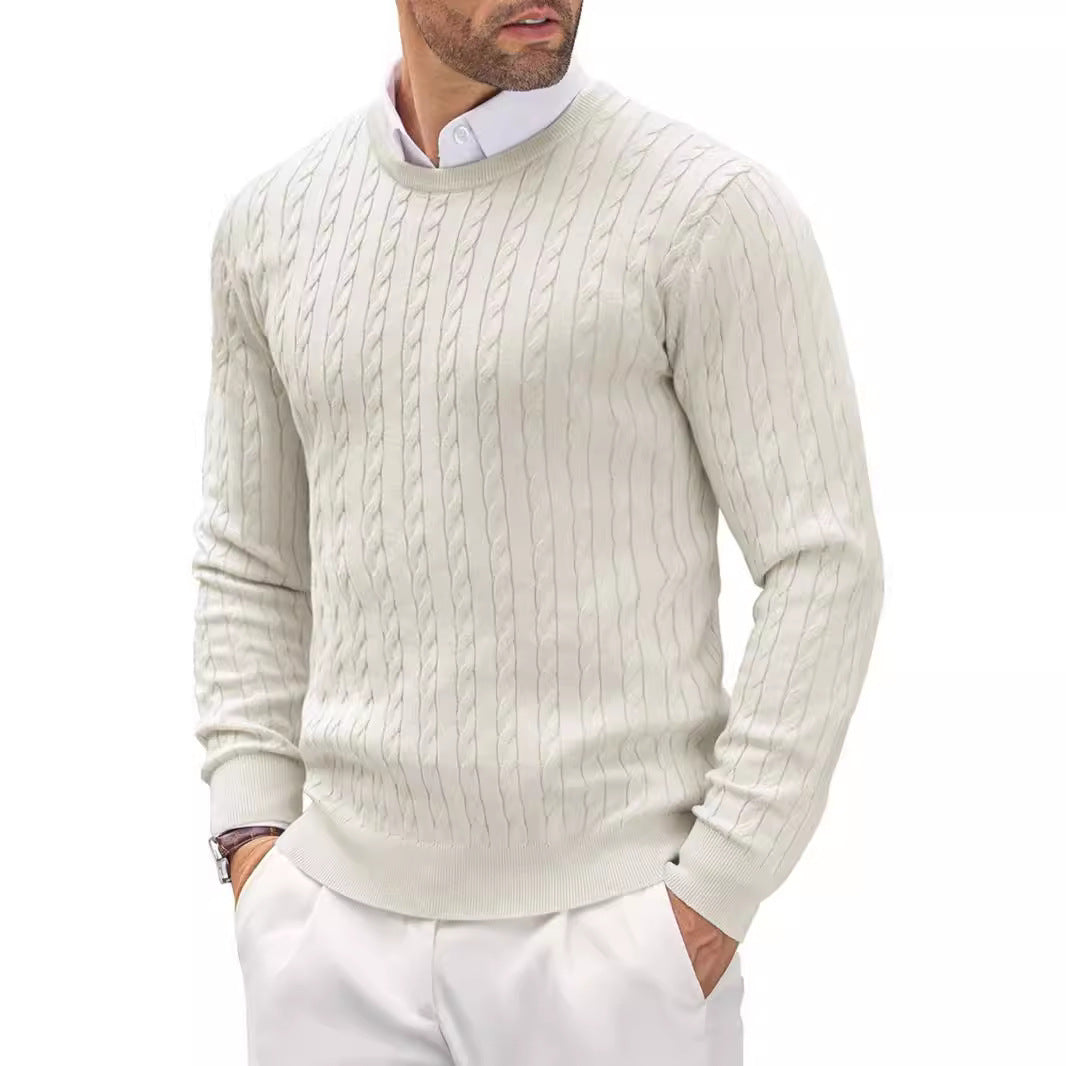 Men’s Cable Knit Pullover | Strukturiertes Zopfmuster & Slim Fit