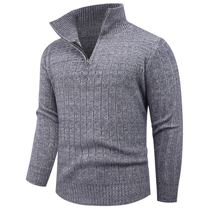 Herren Strickpullover mit Reißverschluss & Rippstruktur | Modern & Vielseitig