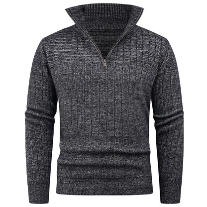 Herren Strickpullover mit Reißverschluss & Rippstruktur | Modern & Vielseitig