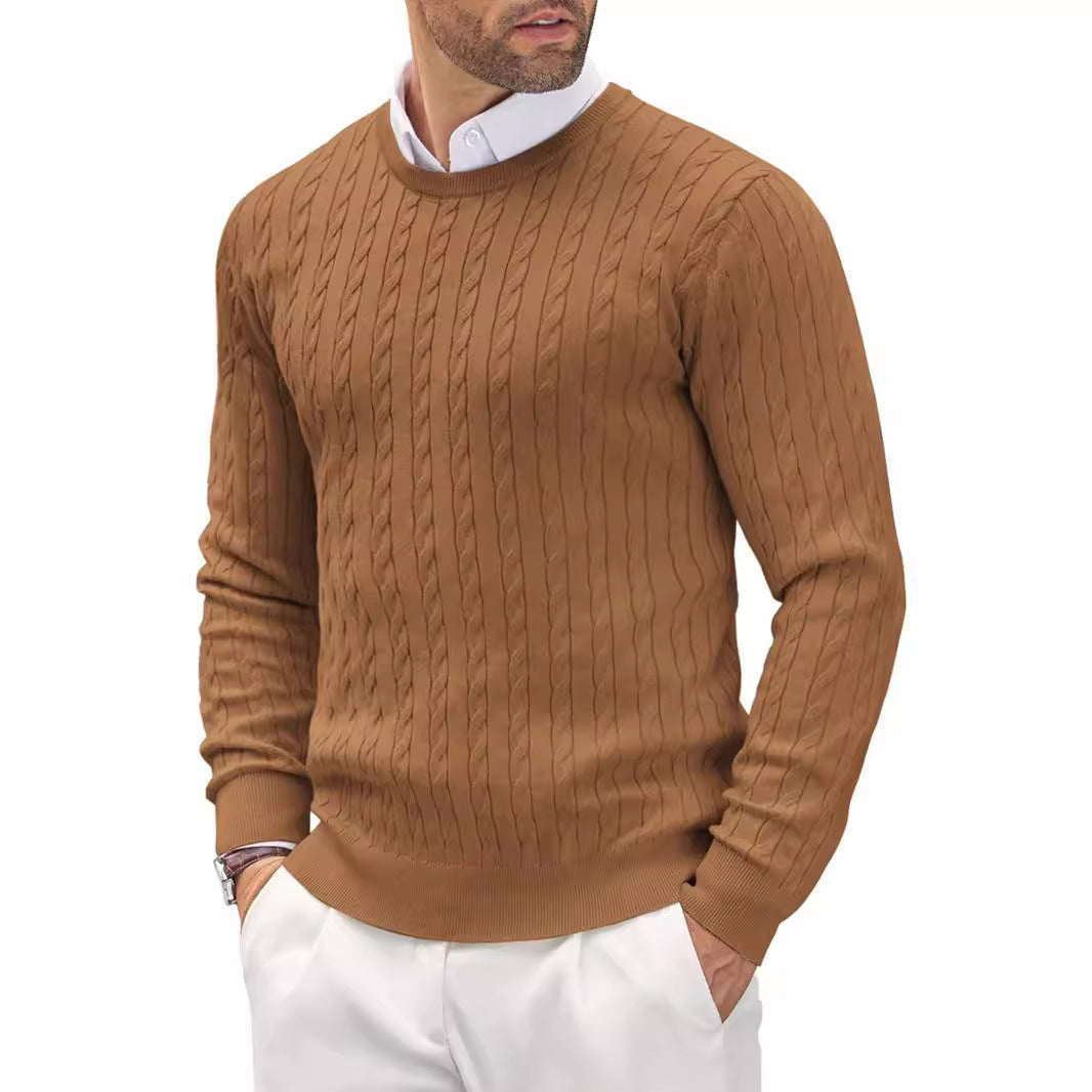 Men’s Cable Knit Pullover | Strukturiertes Zopfmuster & Slim Fit