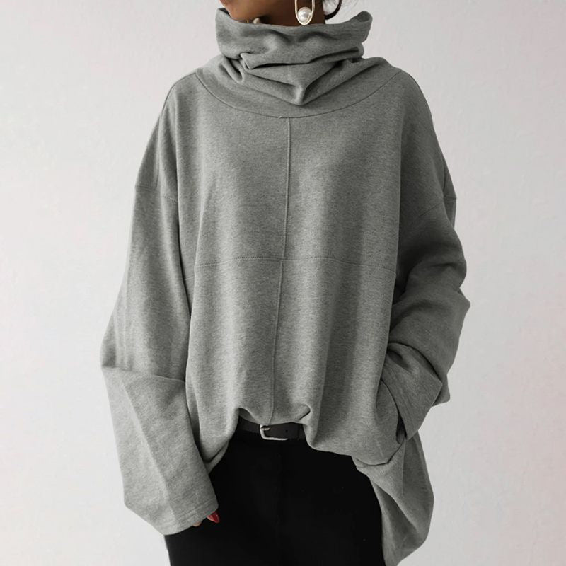 Oversize Damen Sweatshirt | Hoher Kragen & maximaler Komfort für kalte Tage